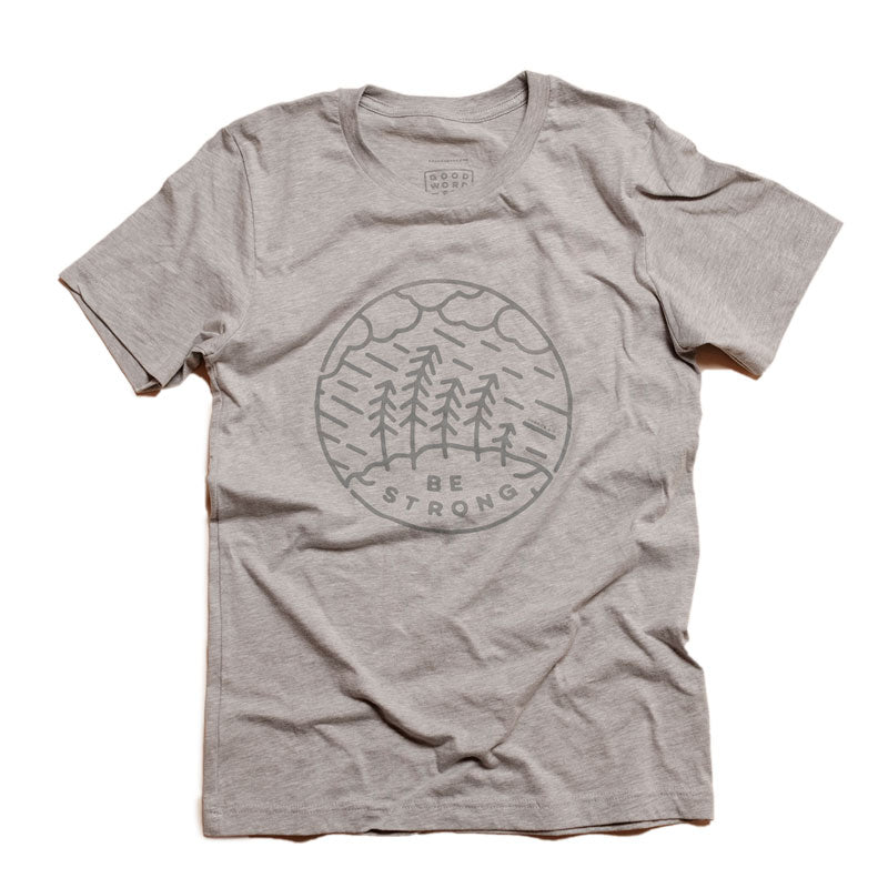 Be Strong Good Word Co. shirt inspired by the Bible verse Joshua 1:9.
