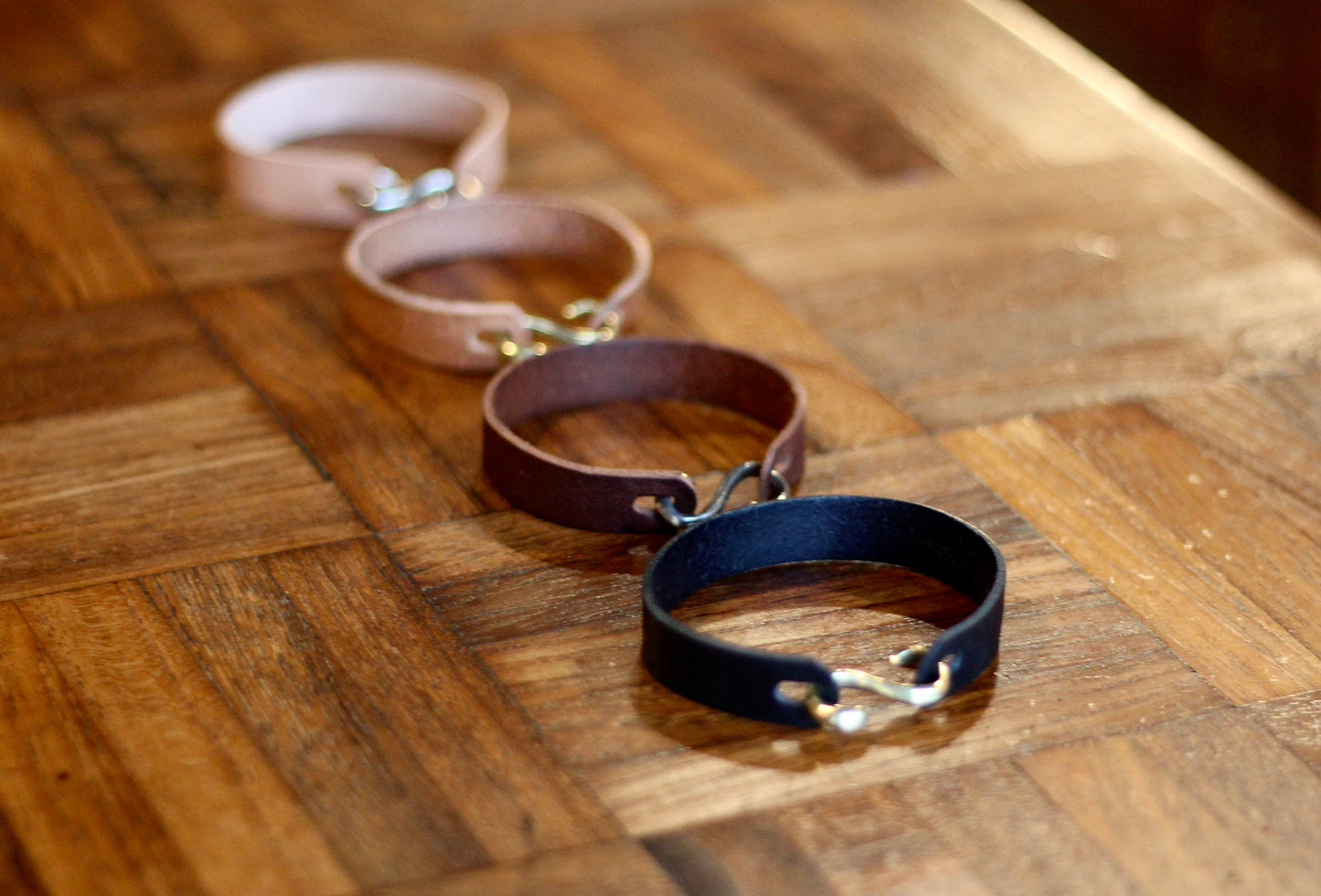S Hook Leather Bracelet